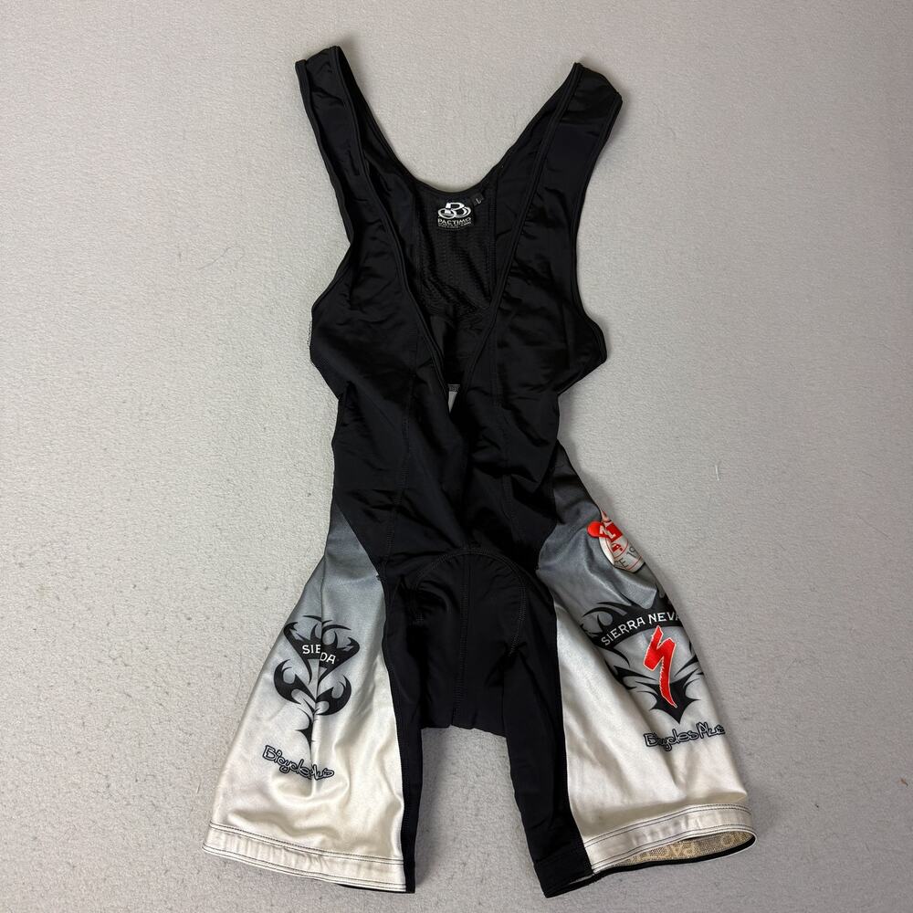Pactimo Sierra Nevada Cycling Bib Shorts Men's L Padded Black Gray Team
